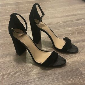 Vince Camuto Black Suede Block Heels